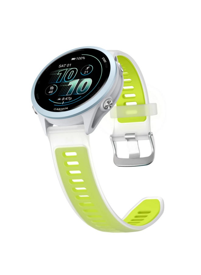 1PCS 22mm Transparent Two-Tone Silicone Strap For Garmin Forerunner 570 265 255 165 55/ for Vivoactive 6 5 4/ for Venu Sport Band Bracelet green 22mm - Image 5